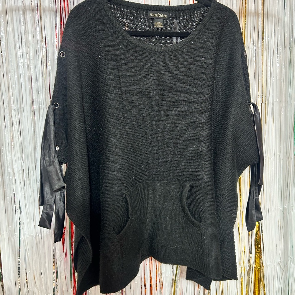 Black Oversized Shrug with Relaxed Fit